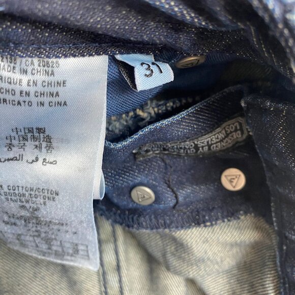 Guess Falcon Slim Boot Jeans Mens 31x30 Dark Wash Low Rise Stretch Blue - Picture 8 of 9